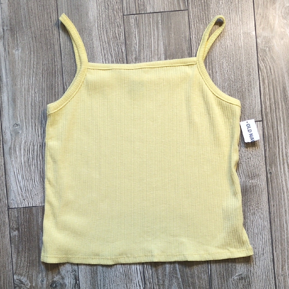 5/$25 Old Navy Girls Pale Yellow Ribbed Cami Tank XL NWT
